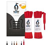 biped LACES 2 paires de lacets plats en coton, largeur 7 mm - lacets de qualité résistants à la déchirure pour chaussures, bottes et baskets en cuir - fabriqués en UE z2904(rouge,60 cm)
