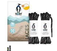 biped LACES 2 paires de lacets ronds en polyester ø 3,5 mm, extra robustes et résistants à la déchirure pour l'extérieur, le trekking et les bottes - made in EU z2903(noir/gris,140 cm)