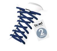 biped LACES 2 paires lacets élastiques sans nœud - lacets chaussures enfants et adultes - fermeture rapide capsule métal - lacets plats 6 mm z2910(#29 navy blue)