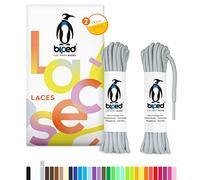 biped LACETS 2 paires de lacets indéchirables pour chaussures en cuir - pour chaussures de travail, de loisirs et de sport - lacets 100% polyester, ronds, ø 4 mm z2914(#6 grey,140 cm)