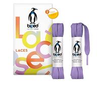 biped LACETS 2 paires de lacets plats en polyester, largeur 10 mm - lacets pour baskets et chaussures de sport - indéchirable et lavable z2913(#10 light purple,130 cm)