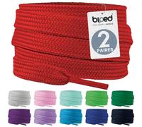 biped LACETS 2 paires de lacets plats en polyester, largeur 10 mm - lacets pour baskets et chaussures de sport - indéchirable et lavable z2913(#3 red,75 cm)