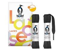 biped LACETS 2 paires de lacets plats en polyester, largeur 10 mm - lacets pour baskets et chaussures de sport - indéchirable et lavable z2913(#2 black,120 cm)