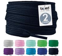 biped LACETS 2 paires de lacets plats en polyester, largeur 10 mm - lacets pour baskets et chaussures de sport - indéchirable et lavable z2913(#29 navy blue,90 cm)