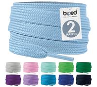 biped LACETS 2 paires de lacets plats en polyester, largeur 10 mm - lacets pour baskets et chaussures de sport - indéchirable et lavable z2913(#23 baby blue,110 cm)