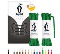 biped LACETS 2 paires de lacets ronds en coton ø 3,5 mm - lacets de qualité indéchirable pour chaussures en cuir, bottes, baskets et chaussures de sport - fabriqué en UE z2901(vert,90 cm)