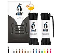 biped LACETS 2 paires de lacets ronds en coton ø 3,5 mm - lacets de qualité indéchirable pour chaussures en cuir, bottes, baskets et chaussures de sport - fabriqué en UE z2901(noir,45 cm)