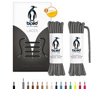 biped LACETS 2 paires de lacets ronds en coton ø 3,5 mm - lacets de qualité indéchirable pour chaussures en cuir, bottes, baskets et chaussures de sport - fabriqué en UE z2901(gris,140 cm)