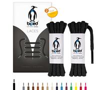 biped LACETS 2 paires de lacets ronds en coton ø 5 mm extra épais - lacets de qualité indéchirable pour chaussures en cuir, bottes et chaussures de sport - made in EU z2902(noir,120 cm)