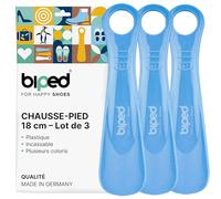 biped lot de 3 chausse-pieds en plastique 18 cm - Mini cuillères à chaussures de voyage ergonomiques - Accessoire pratique pour enfants et adultes z1570(bleu clair)