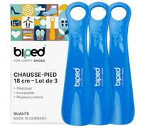 biped lot de 3 chausse-pieds en plastique 18 cm - Mini cuillères à chaussures de voyage ergonomiques - Accessoire pratique pour enfants et adultes z1570(bleu)