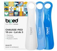 biped lot de 3 chausse-pieds en plastique 18 cm - Mini cuillères à chaussures de voyage ergonomiques - Accessoire pratique pour enfants et adultes z1570(sky)