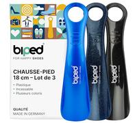 biped lot de 3 chausse-pieds en plastique 18 cm - Mini cuillères à chaussures de voyage ergonomiques - Accessoire pratique pour enfants et adultes z1570(dark sky)