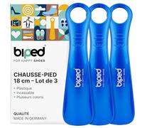 biped lot de 3 chausse-pieds en plastique 18 cm - Mini cuillères à chaussures de voyage ergonomiques - Accessoire pratique pour enfants et adultes z1570(bleu métallique)