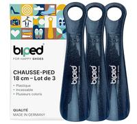 biped lot de 3 chausse-pieds en plastique 18 cm - Mini cuillères à chaussures de voyage ergonomiques - Accessoire pratique pour enfants et adultes z1570(guirlande bleu foncé)