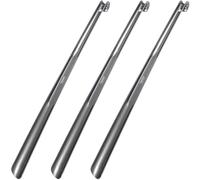 biped lot de 3 chausse-pieds longs 65 cm en plastique - chausse-pied extra long avec crochet - robuste et stable - fabrication allemande z1557(anthracite métallique)