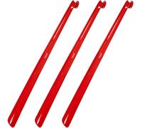 biped lot de 3 chausse-pieds longs 65 cm en plastique - chausse-pied extra long avec crochet - robuste et stable - fabrication allemande z1557(rouge)