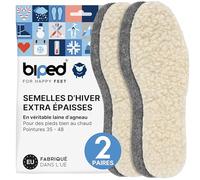 biped set de 2 paires semelles à base de laine d’agneau extra épaisse avec fond feutre z1004(39)