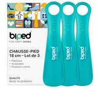 biped Z1570 Lot de 3 chausse-pieds en plastique de 18 cm - Mini chausse-pied parfaits pour les déplacements - Chausse-pied de voyage ergonomique - Idéal pour les enfants et les adultes - Bleu pétrole