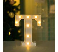 Bipily Chiffres Lumineux Lettres Lumineuses Alphabet Lumineux Lampe LED Lettre Lumières Lettre Deco Opérateur à Piles pour Réceptions Partie Mariage Maison Décoration-T