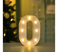 Bipily Chiffres Lumineux Lettres Lumineuses Alphabet Lumineux Lampe LED Lettre Lumières Lettre Deco Opérateur à Piles pour Réceptions Partie Mariage Maison Décoration-O