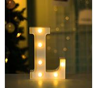Bipily Chiffres Lumineux Lettres Lumineuses Alphabet Lumineux Lampe LED Lettre Lumières Lettre Deco Opérateur à Piles pour Réceptions Partie Mariage Maison Décoration-L
