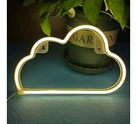 Bipily Enseigne au néon en forme de nuage LED enseignes murales lumineuses au néon allument le signe pour l'art mural de Noël Nouvel An chambre bébé chambre de mariage décoration murale-jaune nuage