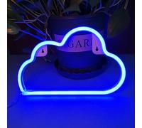 Bipily Enseigne au néon en forme de nuage LED enseignes murales lumineuses au néon allument le signe pour Noël Nouvel An art mural chambre bébé chambre de mariage décoration murale-bleu nuage
