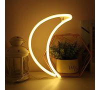 Bipily Lune Néon Enseignes lumineuses Décoration murale,Néons Applique murale Intérieur Luminaires Veilleuses pour chambre, Saint Valentin, Éclairage de Noël-jaune lune