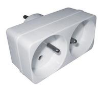Electraline 531185 Adapteur Fiche Multiprise Biplite | 2 Prise 16A, Blanc