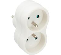 Biplite 2x16A - coquillage et plastique - blanc - Zenitech