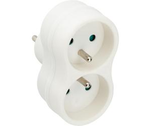 Biplite 2x16A - coquillage et plastique - blanc - Zenitech