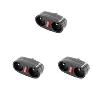 Biplite Domino 2x16A + Interrupteur - Anthracite - Dio (Lot de 3)