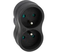 Zenitech Multiprise murale Bloc 2 prises secteur 16A Natura - Conception Bioplastique - Biplite Noire