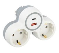 Zenitech - Biplite Schuko 16A + USB A+C 20W - Blanc/Gris - Bolea