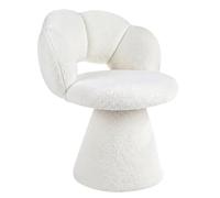 Biplut Fauteuil pivotant Moderne pour Chambre et Coiffeuse | Tissu velours doux, base pivotante à 360°, idéal pour la coiffeuse ou comme fauteuil d'appoint élégant Blanc