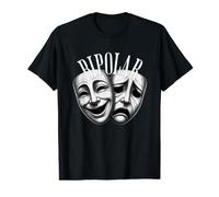 Bipolar Masques Théâtre Comédie Tragédie Style Vintage T-Shirt Graphique avec Valeur