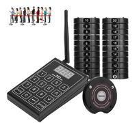 Bipper Restaurant Serveur, Teclado De Llamada De 999 Canales + 10/20/30 PCS Posavasos, 3 Modos De Llamada (VibracióN/Timbre/Flash), Para Restaurante, Bar, Hotel, CafeteríA, Patio De Comidas 20Pagers