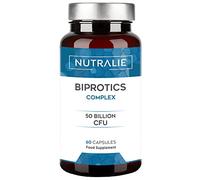 Biprotics Complex Ferments Lactiques 50 milliards par dose (2/j) | 10 souches bactériennes | Bactéries actives garanties | 60 gélules gastro-résistantes | NUTRALIE (EU)