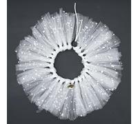 BIPY Collier tutu blanc pour chien avec clochette - Accessoires pour petits chiens et chats - Collier de mariage réglable avec paillettes - Cordon de serrage - Costume pour animaux domestiques