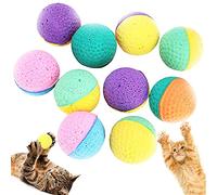 BIPY Lot de 20 balles en latex en mousse pour chat - Jouets interactifs colorés d'intérieur à mâcher pour chatons - Couleur aléatoire (4 cm)
