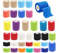 BIPY Lot de 36 rouleaux de bandage vétérinaire cohésif pour chiens, chevaux, couleurs mélangées, 2,5/5,0/7,5 cm x 4,5 m, ruban adhésif médical cohésif non tissé pour chiens, animaux domestiques