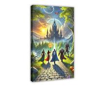BIQHTGA Poster château fantastique sur toile pour décoration de chambre à coucher, bureau, chambre, cadeau 20 x 30 cm