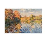 BIQHTGA Poster sur toile de paysage d'automne sur la Seine - Décoration murale pour salon, chambre à coucher - 40 x 60 cm