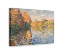 BIQHTGA Poster sur toile de paysage d'automne sur la Seine - Décoration murale pour salon, chambre à coucher - 30 x 45 cm
