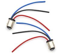 Biqing 1 Paire BAY15D Support de Douille d'ampoule LED, DC 12 V Prise de Lumière Connecteur Duable Contact Snap-in Socket Assembly pour Feu Arrière Phare Signal Retrofit (1157-Male)
