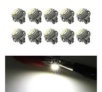 Biqing 10PCS Ampoule LED T5 12V Blanc LED B8.5 Tableau de Bord Ampoules 5630 2SMD pour Voiture Tableau de Bord Compteur de Vitesse Instrument Gauge Cluster Voyant(Diamètre:8mm)