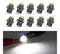 Biqing 10PCS Ampoule LED T5 24V Blanc LED B8.5 Tableau de Bord Ampoules 5630 3SMD pour Voiture Tableau de Bord Compteur de Vitesse Instrument Gauge Cluster Voyant(Diamètre:8mm)