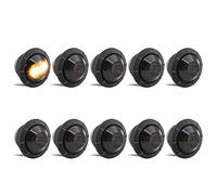 Biqing 10PCS Feux de Position Remorque LED 24V,Universal 3/4" Rond Feux De Dégagement Feux de Gabarit Latéraux Lentille Fumée Feux Indicateurs de Position pour Van/Caravane/Camion/Bateau(Ambre)