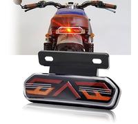 Biqing 12V Feu arrière de Moto,Universel Feu arrière de Moto Feu de Freinage,Indicateurs de Clignotant Lampe de marche avec Support de plaque d'immatriculation